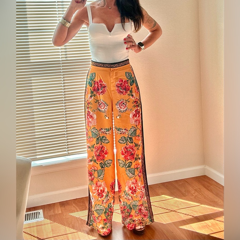 Jealous Tomato Floral Print Wide Leg Pants - Picture 5 of 17